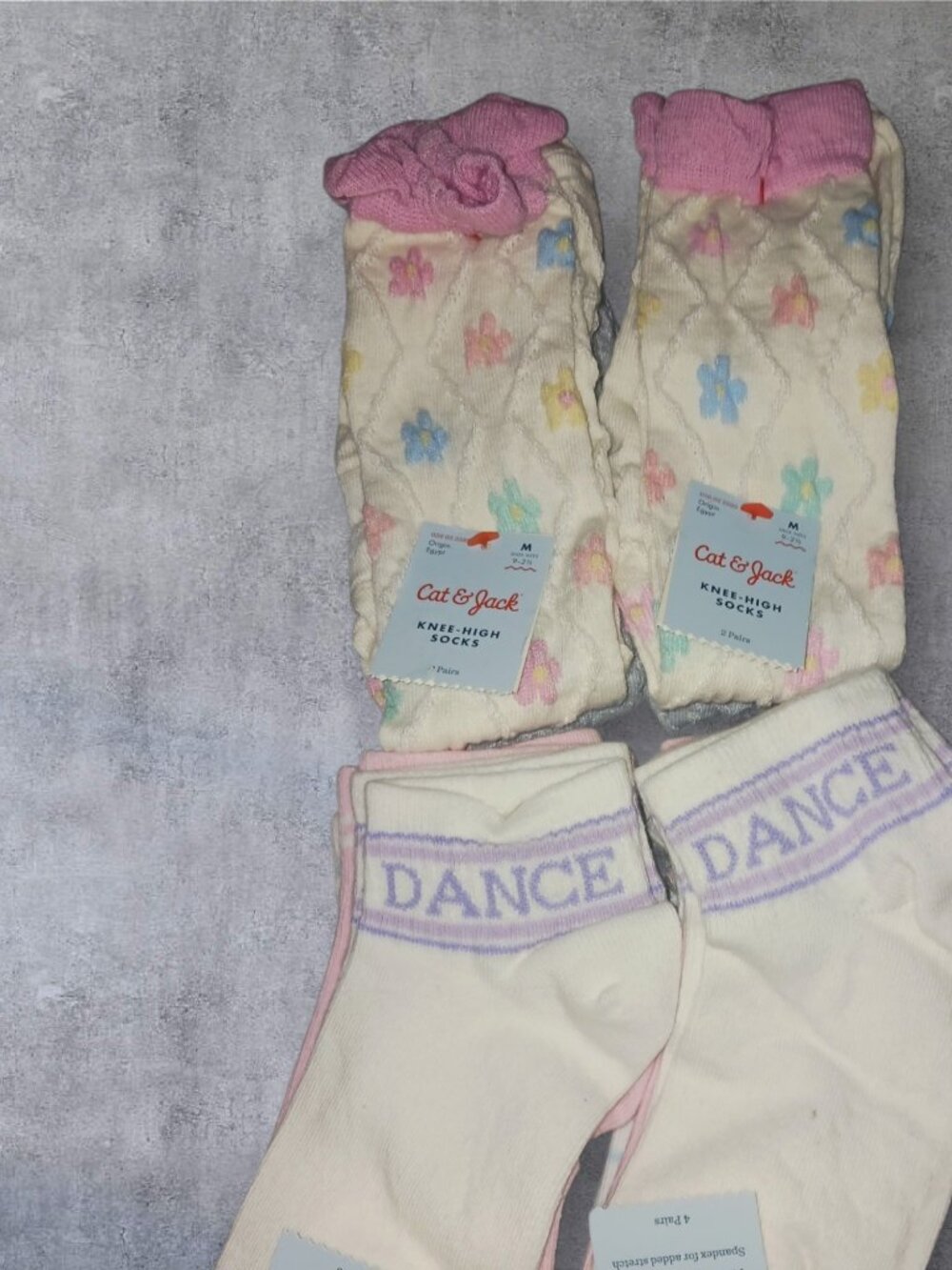 Cat & Jack Girls Socks Bundle Knee High & Dance Socks Size M NWT